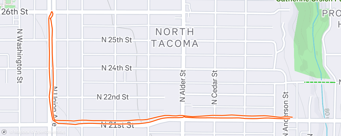 Map of the activity, Afternoon Run