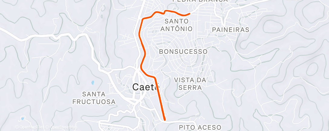 Map of the activity, Evening Run