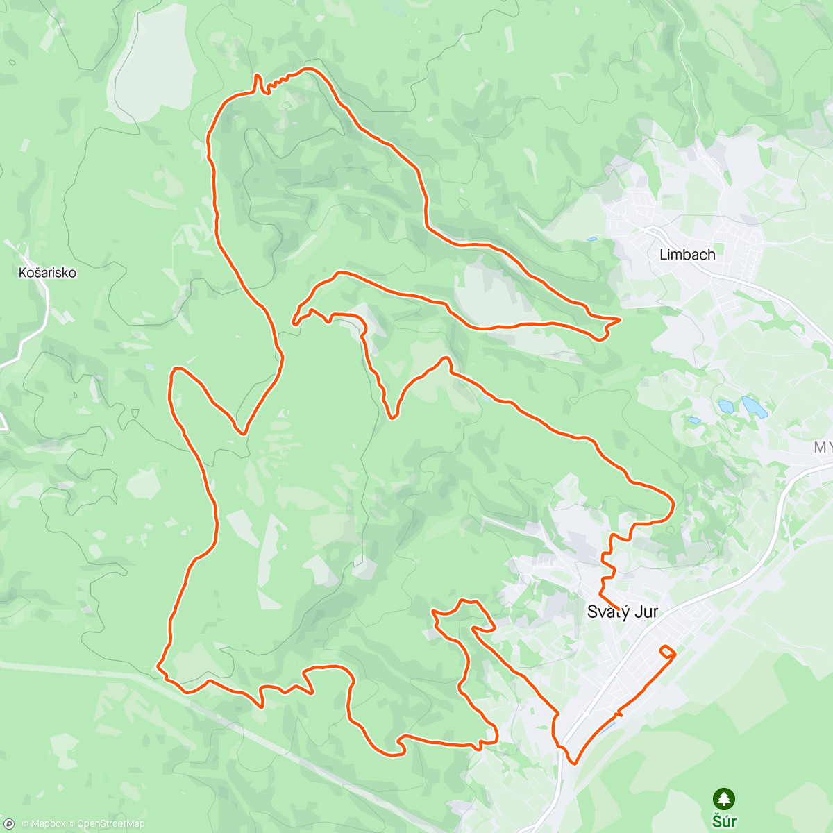 「svatojursky maraton zas v bahne」活動的地圖