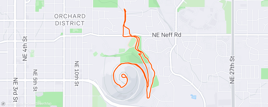 Map of the activity, Afternoon Run