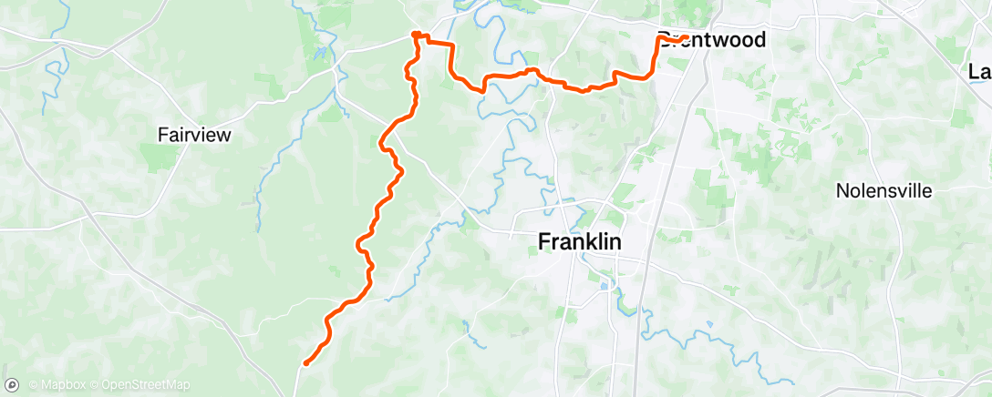 Map of the activity, Lunch Ride