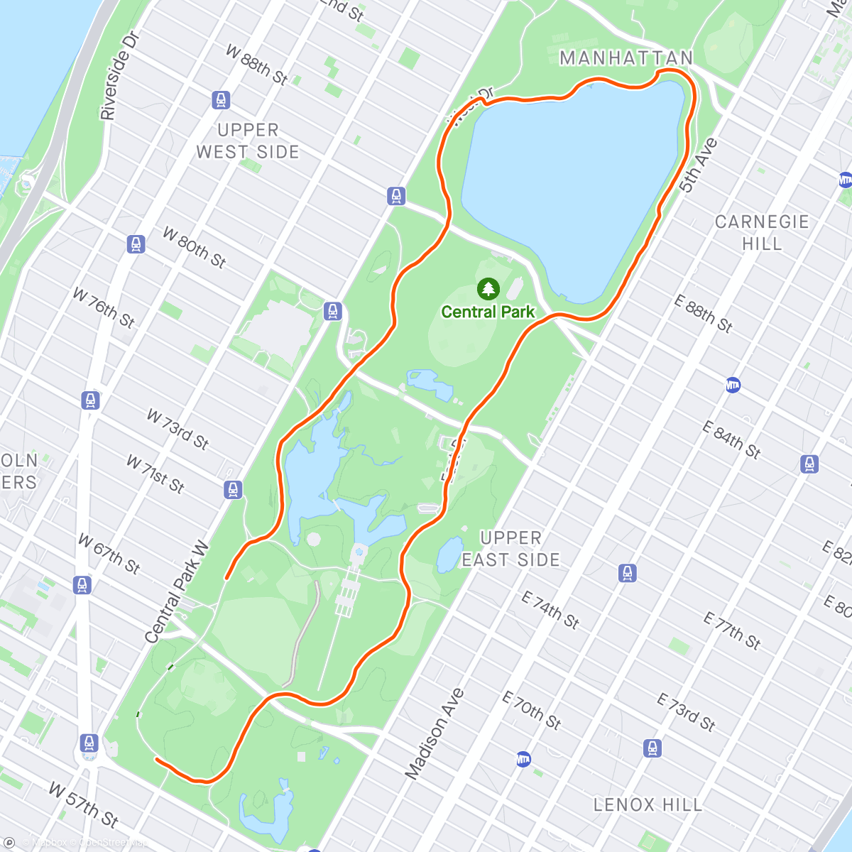 Map of the activity, Central Park NYC Run