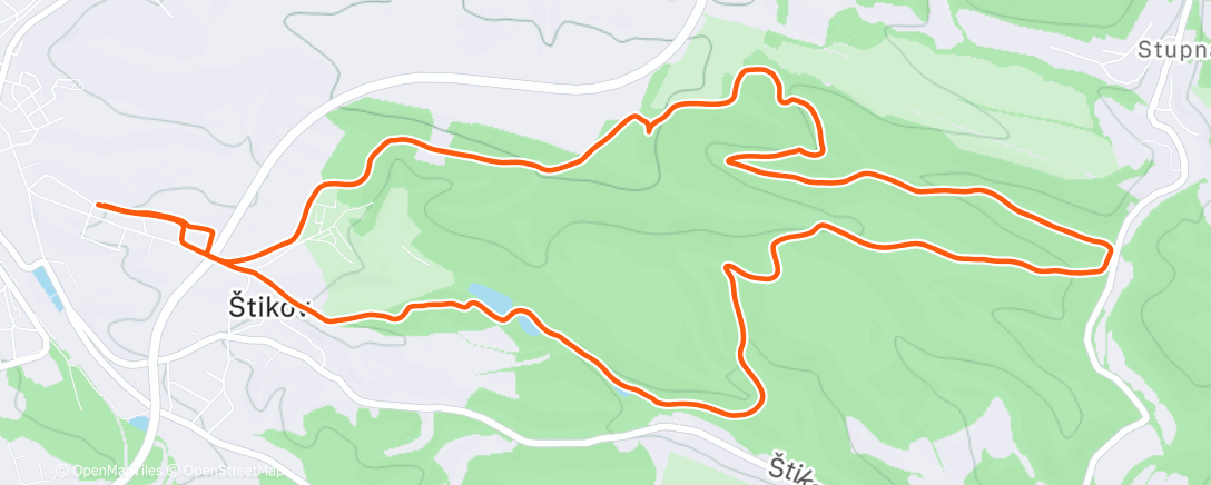 Map of the activity, Sykornice Run
