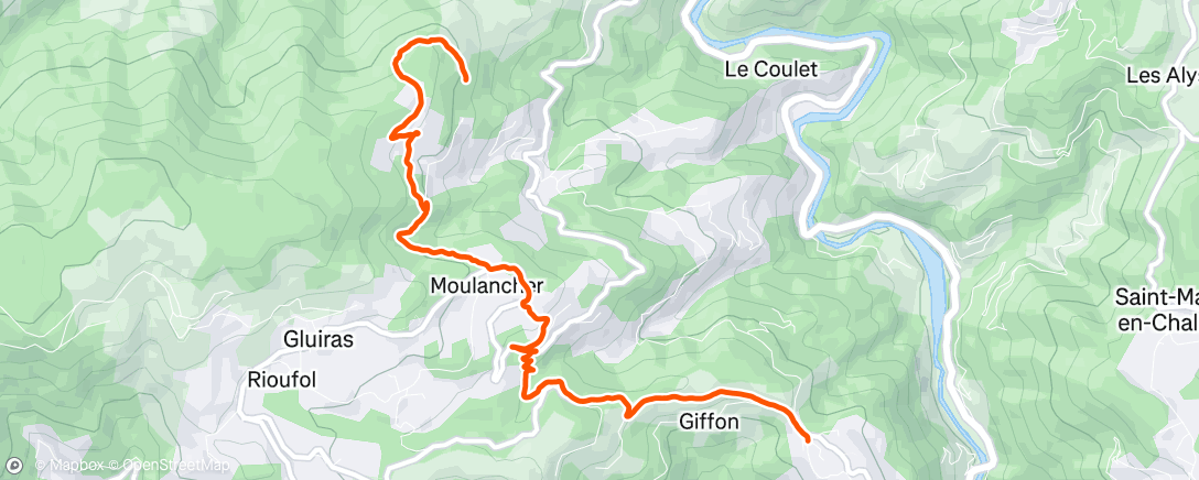 Map of the activity, Vélo du midi