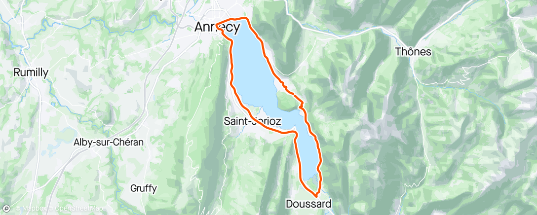 アクティビティ「Tour du lac」の地図