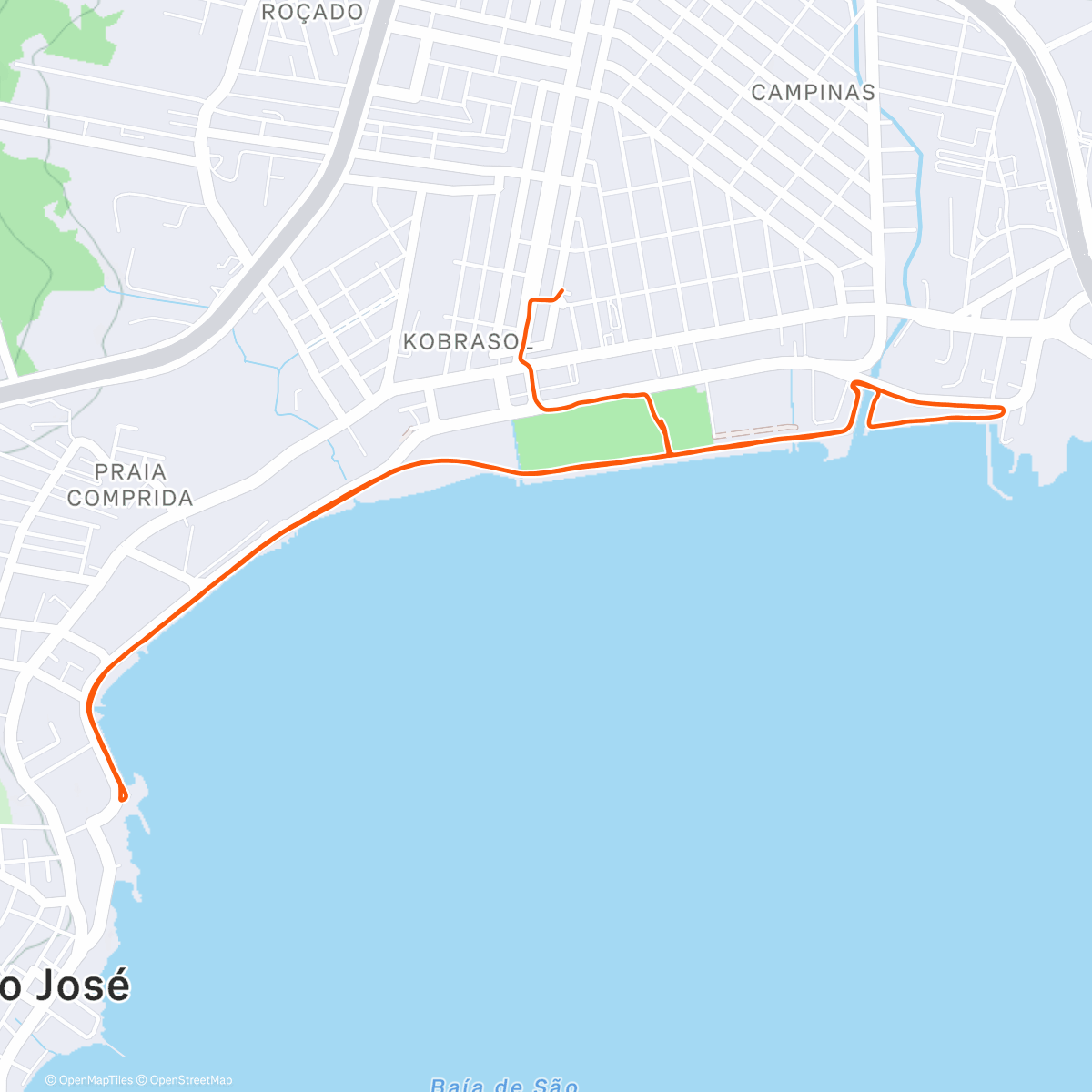 Map of the activity, Corrida matinal