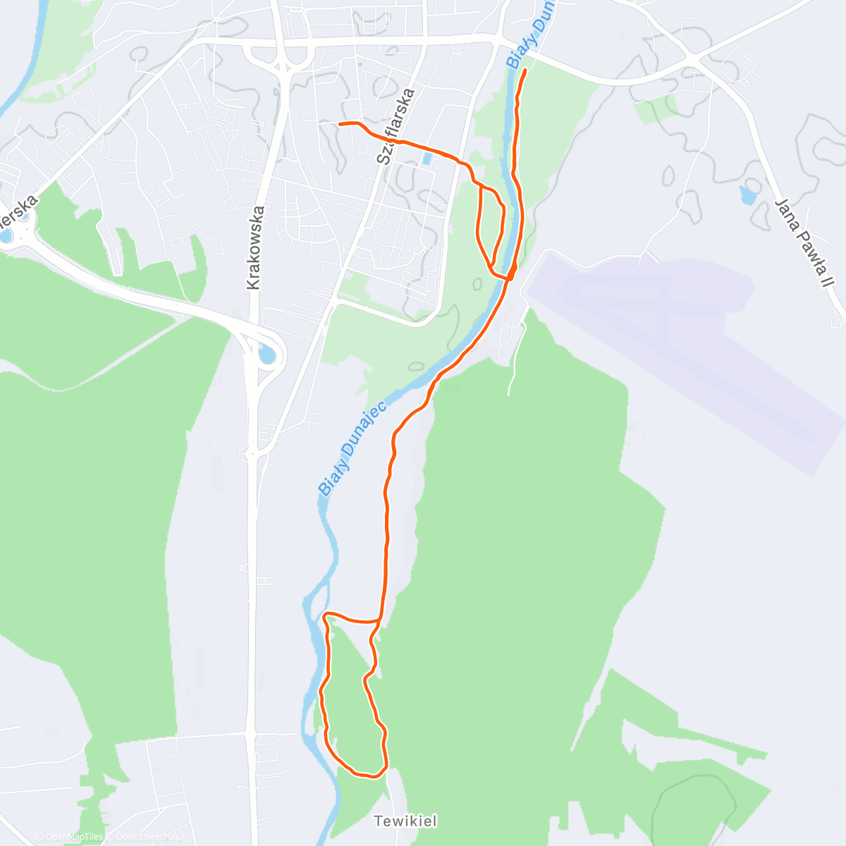 Map of the activity, Płaskowyż Dunajecki