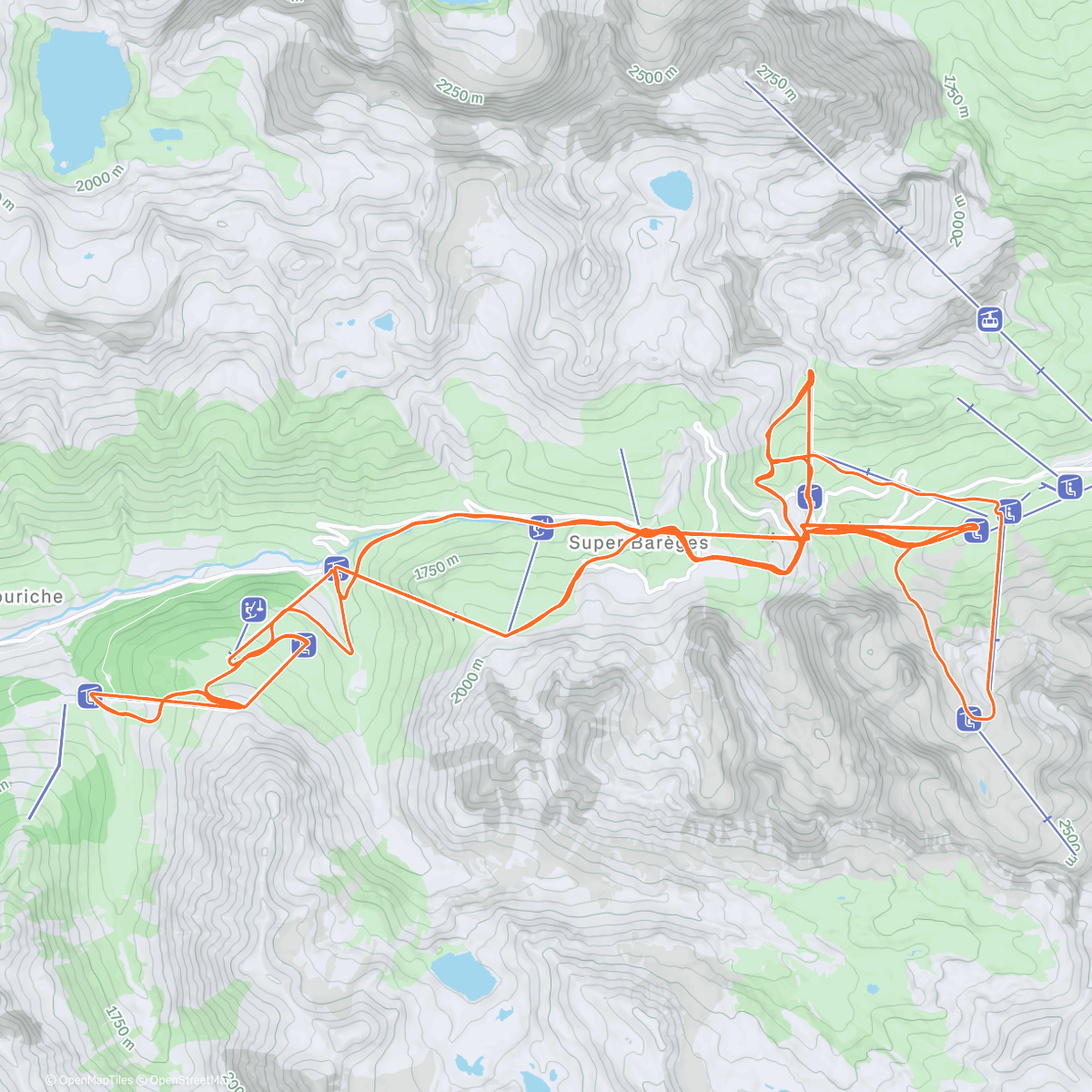 Map of the activity, Barèges #3