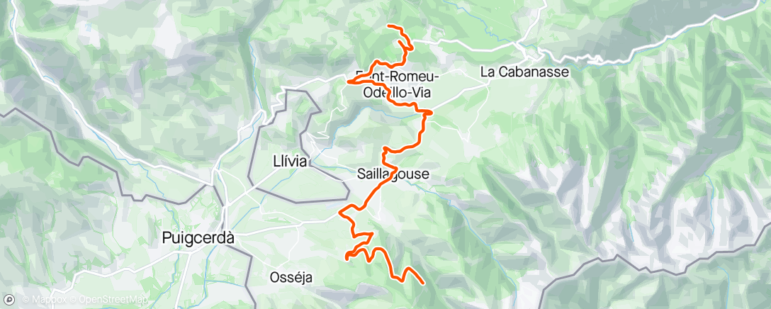 Map of the activity, Pedal gelado