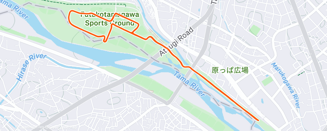 Map of the activity, Afternoon Run