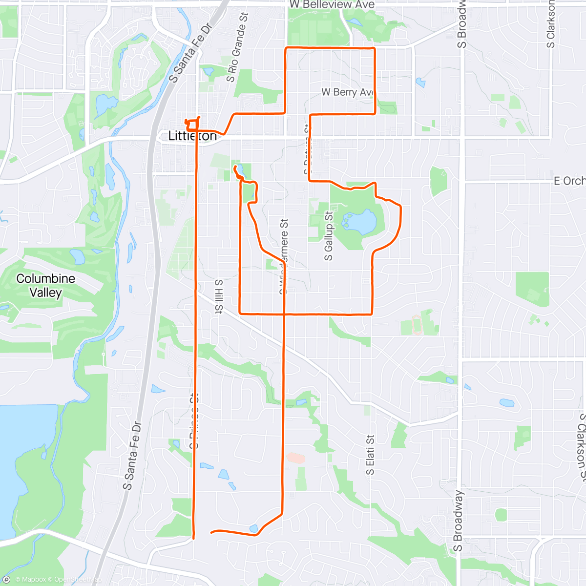 Map of the activity, Littleton Social Cycle