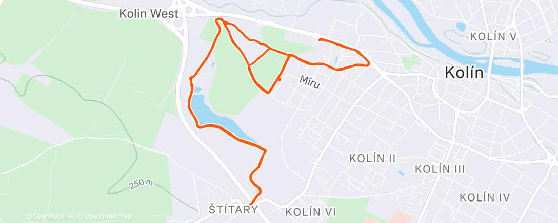 Map of the activity, Kolín - Ron Hill dvoustovky Peklo zamzlo a já běhám v pyžamu