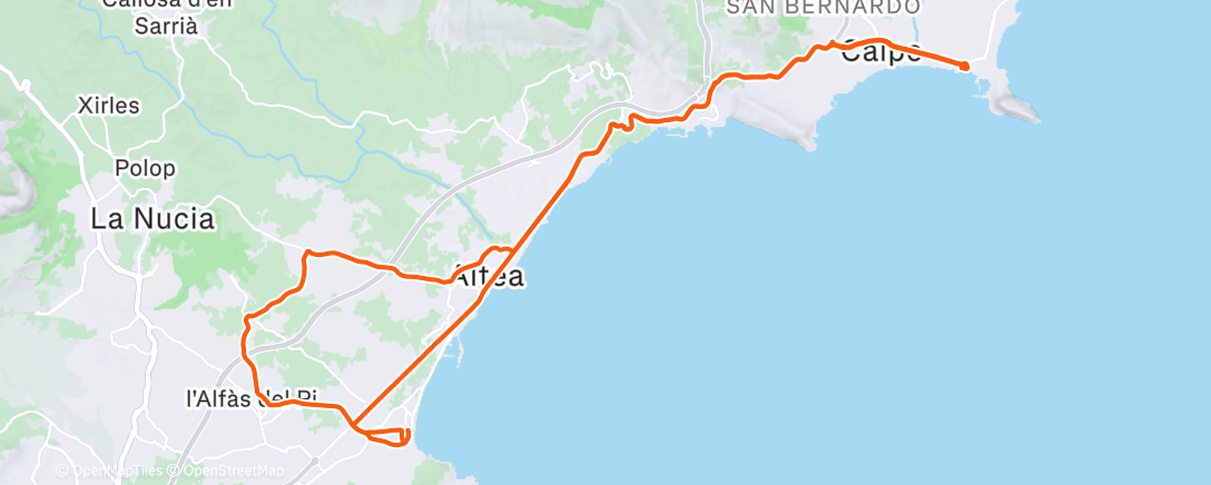 Mappa dell'attività Lunch Ride