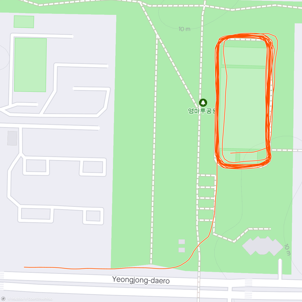 Map of the activity, Evening Run
인천하프마라톤  테스트 완료