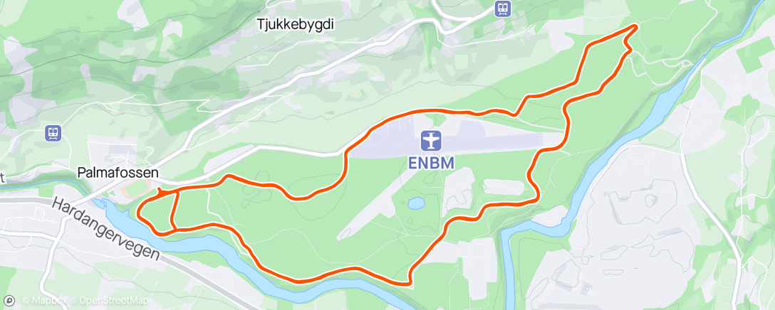 Map of the activity, 15km Bømoen