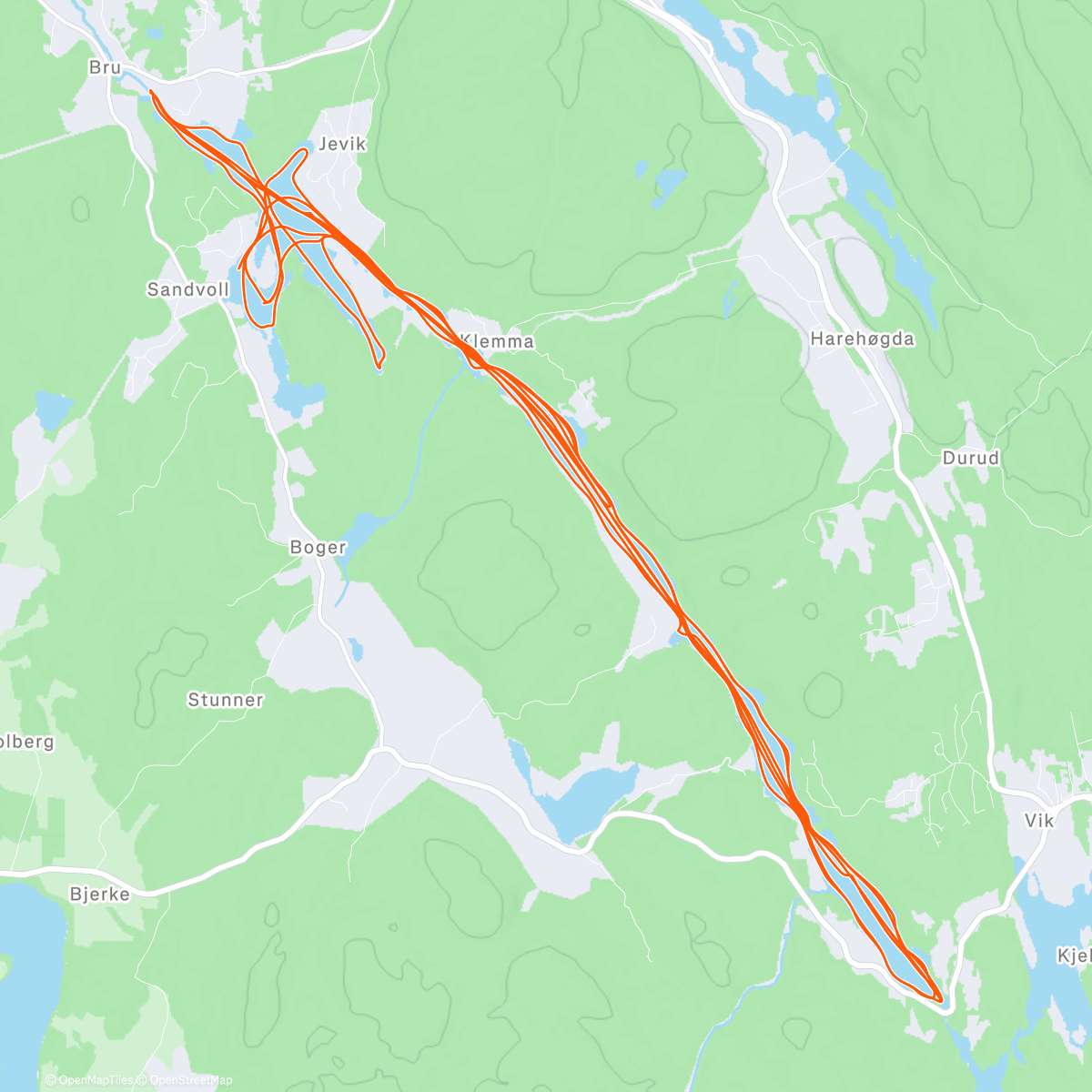 Map of the activity, Godt Nytt År fra speilblanke Langen, debut på turskøyter🤩