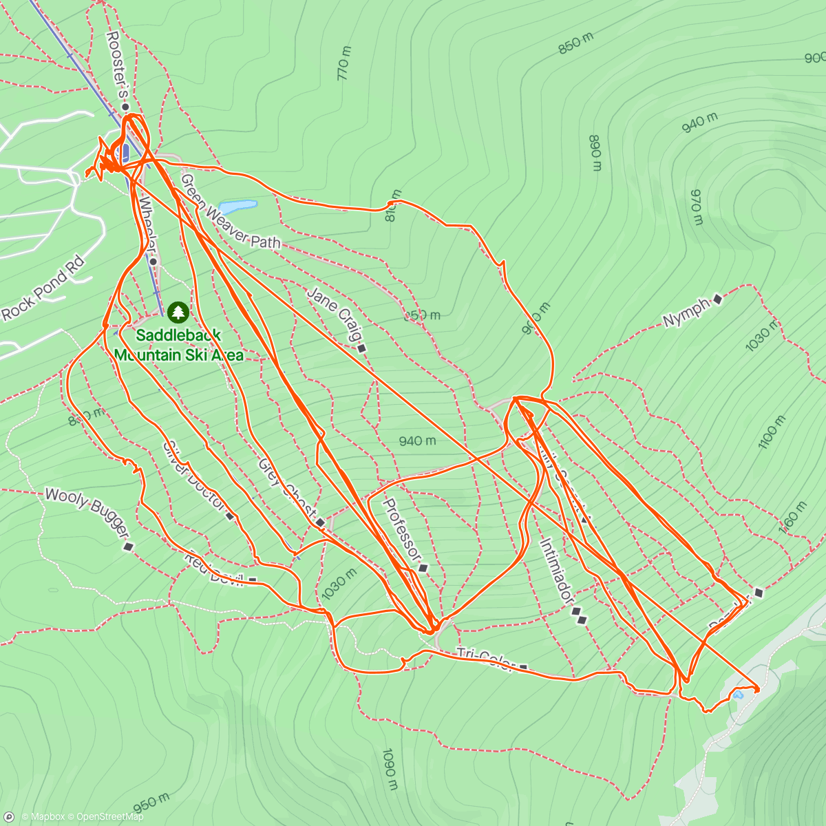 Map of the activity, Eclipse Skiing at Saddleback!!!!