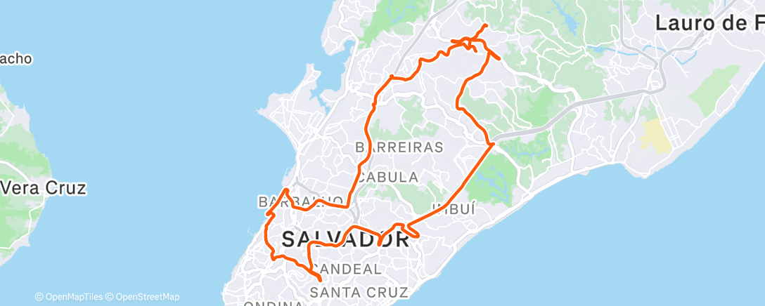 Map of the activity, eBiking Workout  |  100'