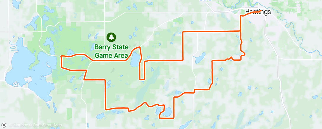 Map of the activity, Barry Roubaix- Fat bike 21st out of 60