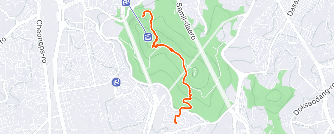Map of the activity, Afternoon Hike