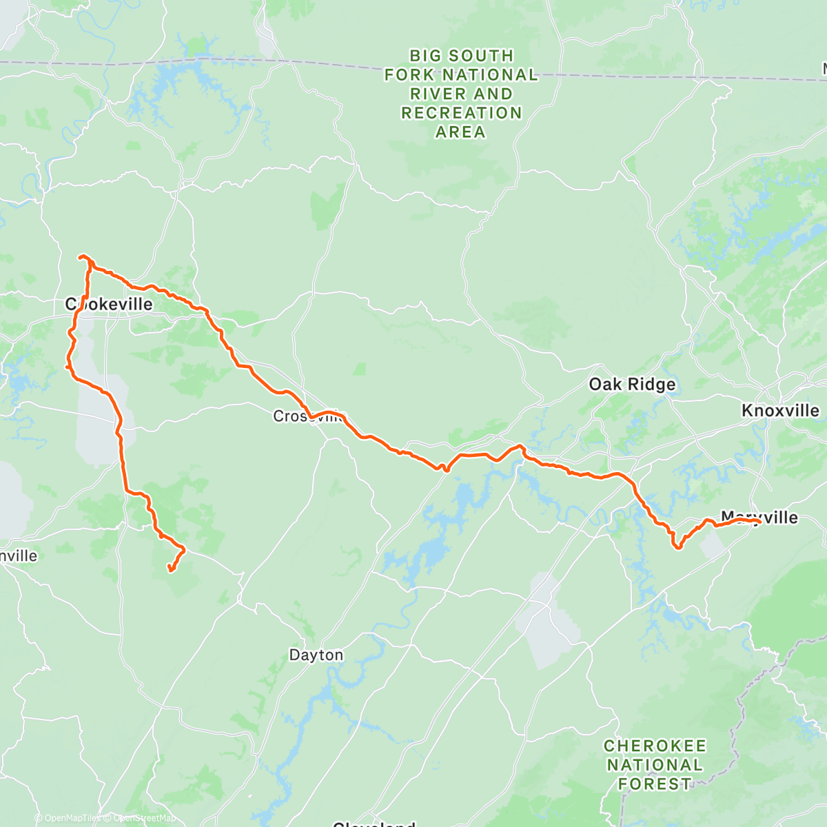 Map of the activity, Morning Ride