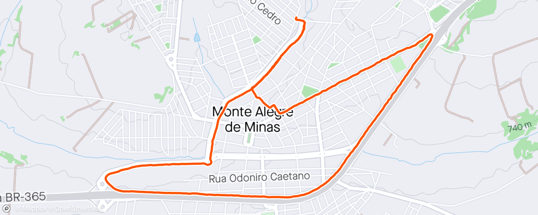Map of the activity, Caminhada