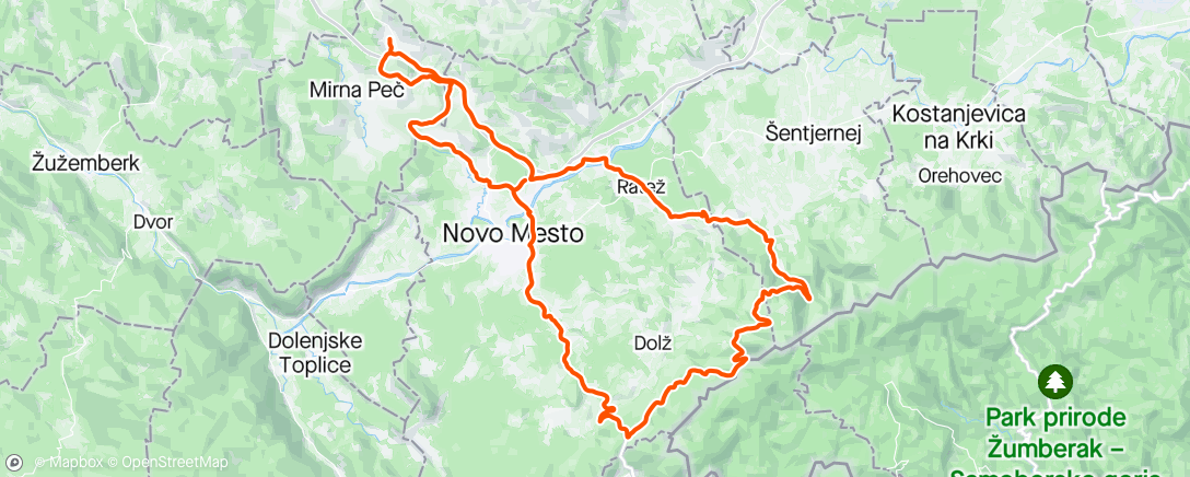 Map of the activity, Afternoon Gorjanci Ride