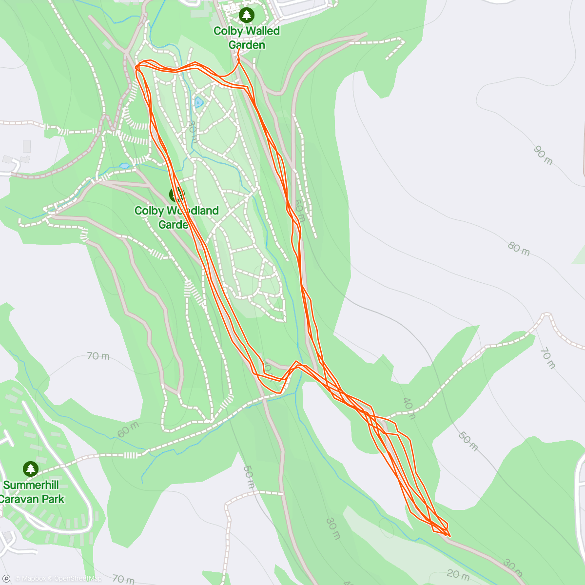 Map of the activity, Colby parkrun