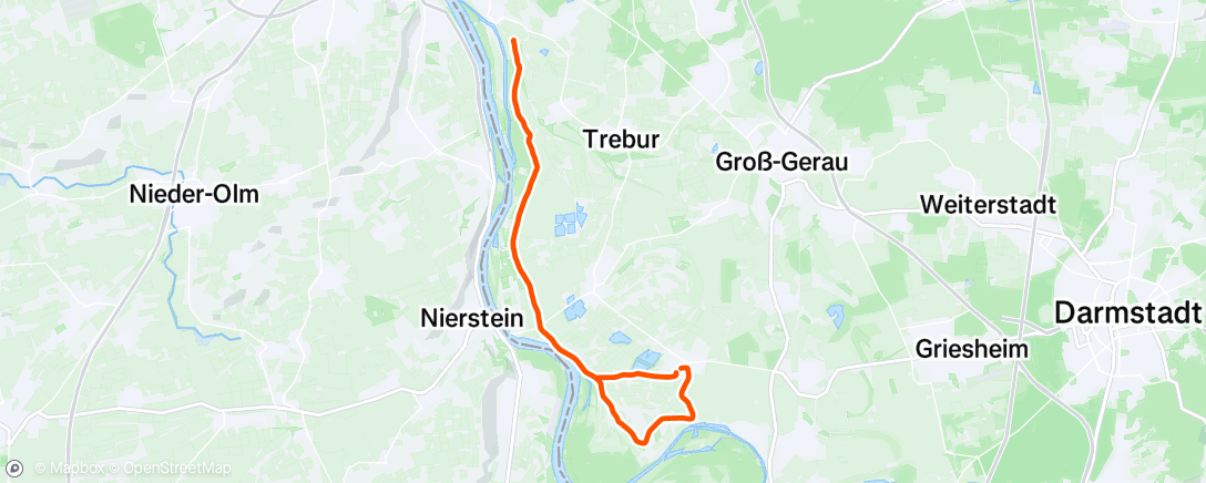 Map of the activity, Evening Ride