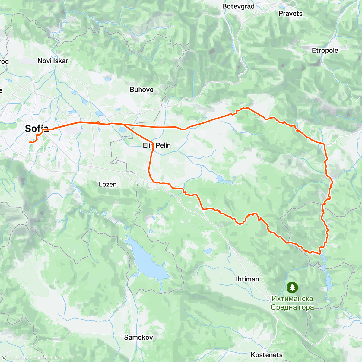 Map of the activity, Поибрене Ride