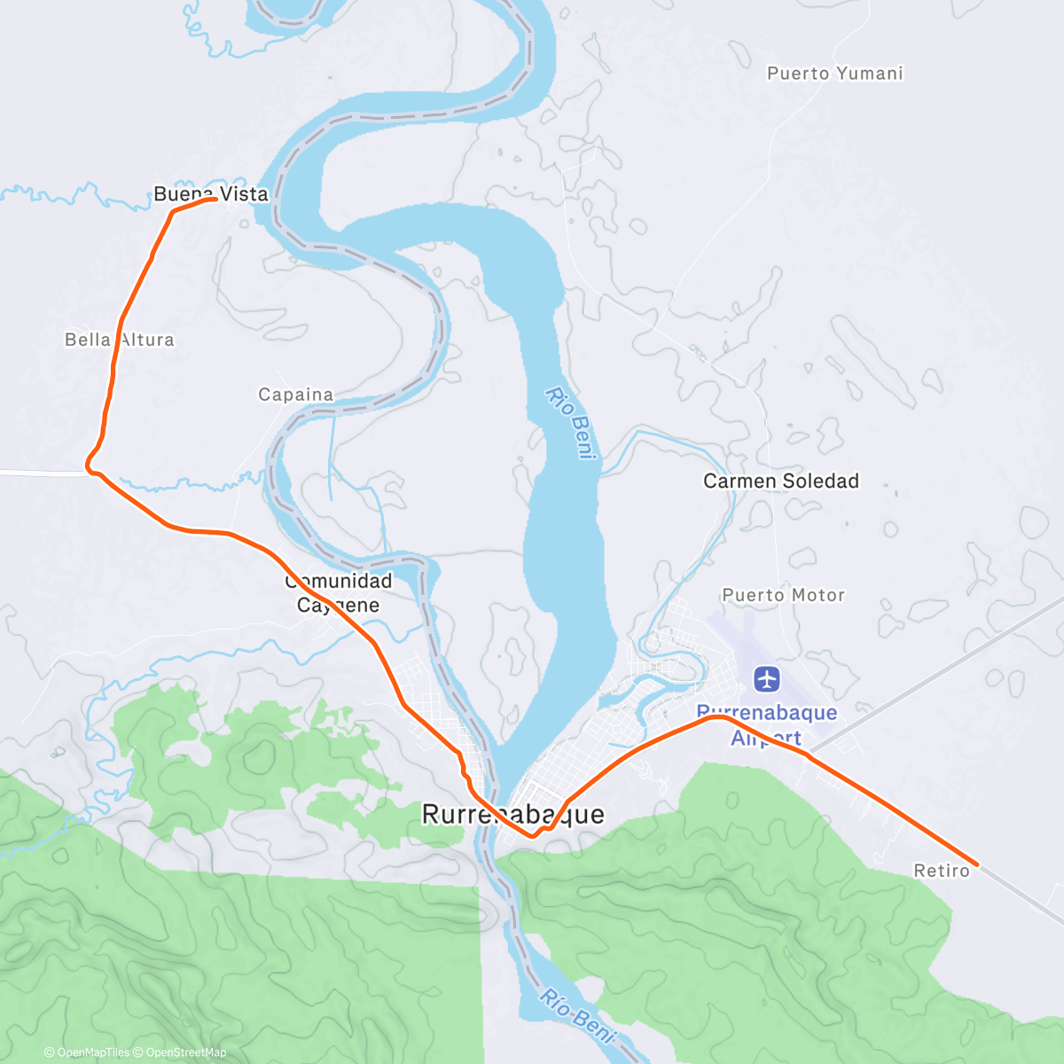 Map of the activity, ROUVY - Rurrenabaque | Amazonas | Bolivia | Recovery