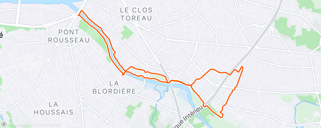Map of the activity, Course à pied dans l'après-midi