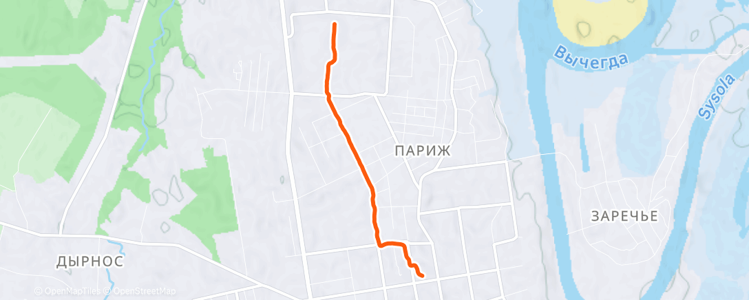 Карта физической активности (Вечерний забег)