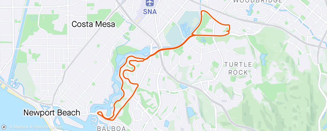 Map of the activity, Afternoon Back Bay Ride