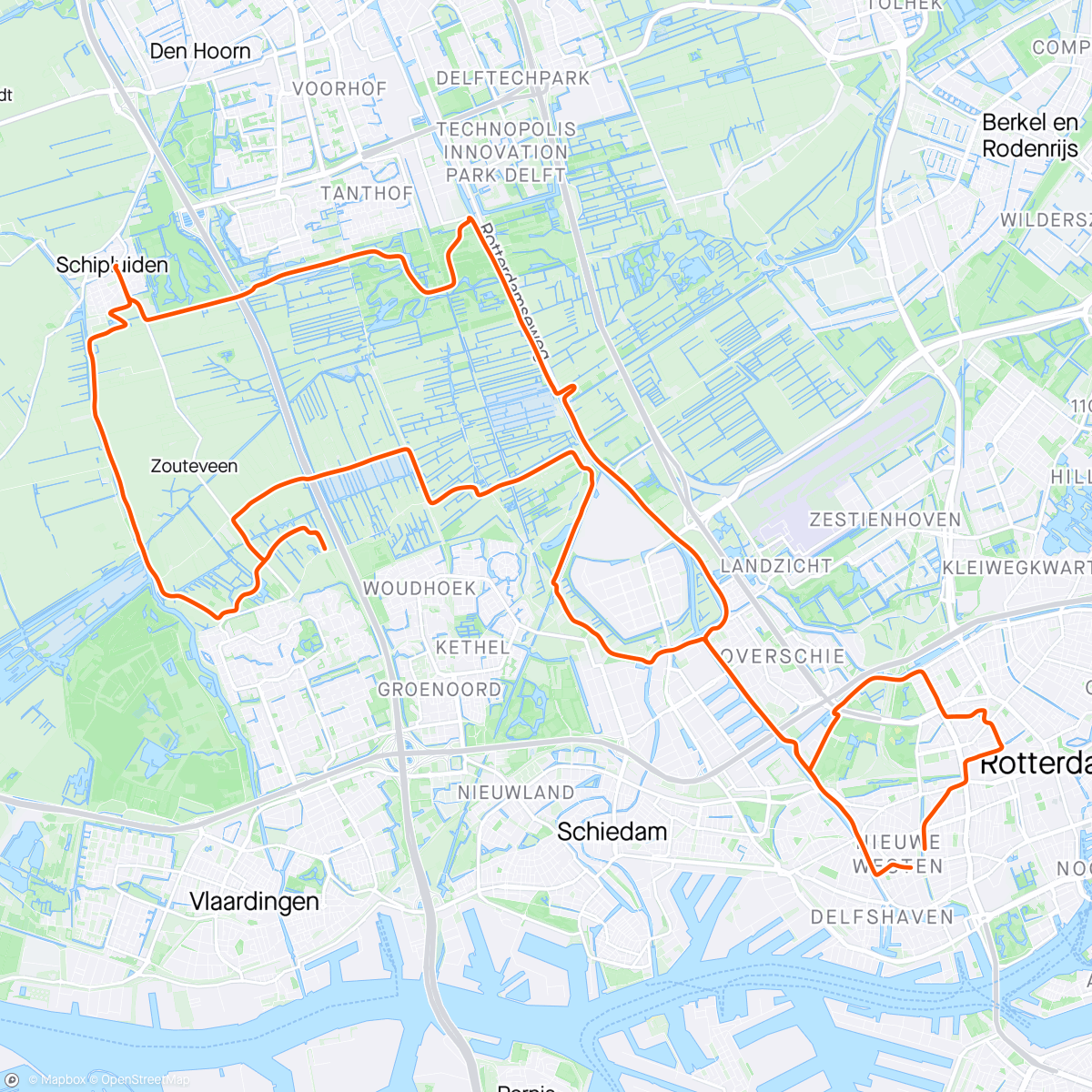 Map of the activity, Lunch Ride met Martijn