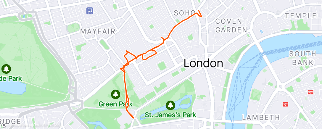 Map of the activity, London Marathon spectating & Chocolate Tour