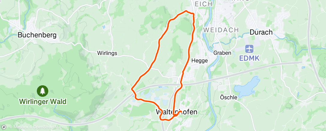 Map of the activity, Lauf am Morgen