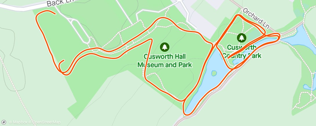 Map of the activity, Cusworth Hall Parkrun