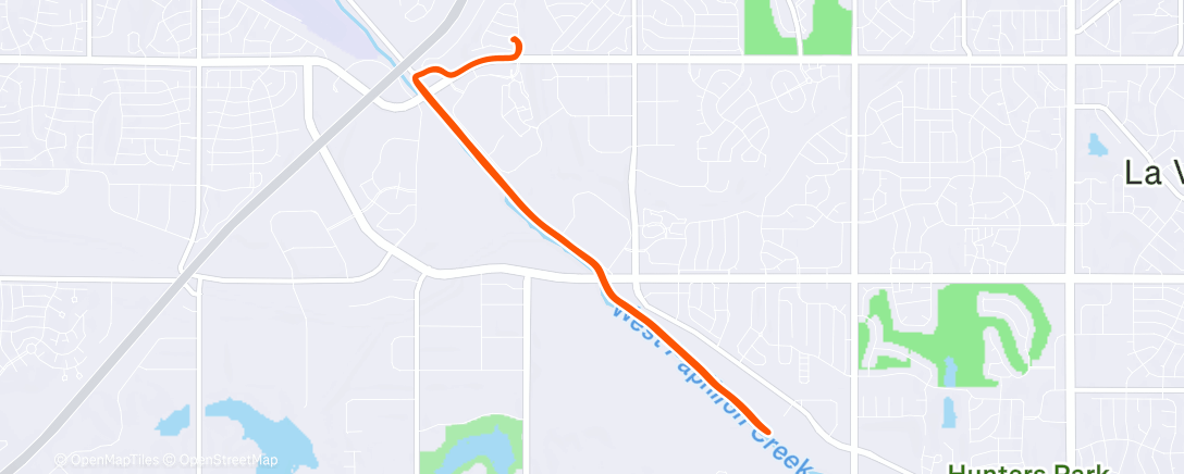 Map of the activity, Afternoon Run