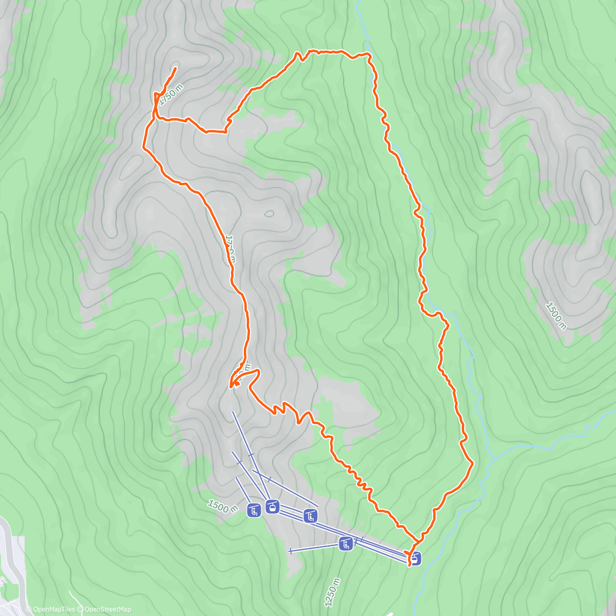 Map of the activity, grinching around