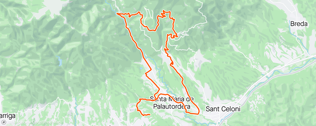 Mappa dell'attività BTT Can Riera de Ciuret i la Cabana del Carboner