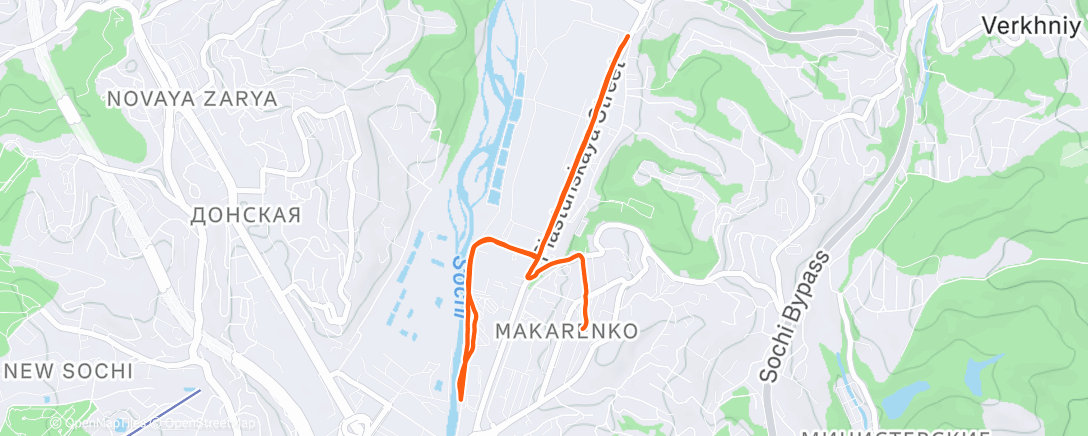 Карта физической активности (Полуденный забег)