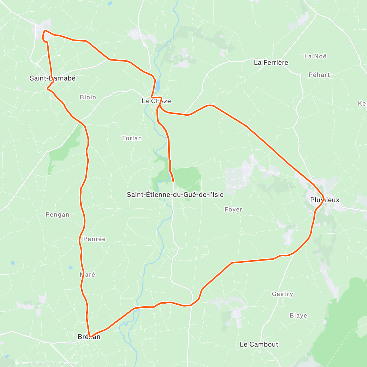 Map of the activity, BLA-BLA RIDE JOUR 2