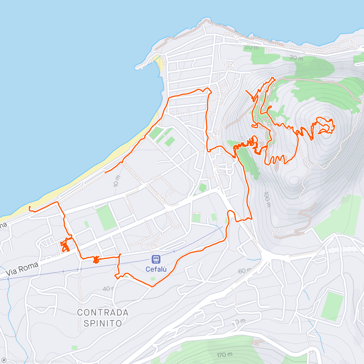 Map of the activity, Rocca di Cefalu