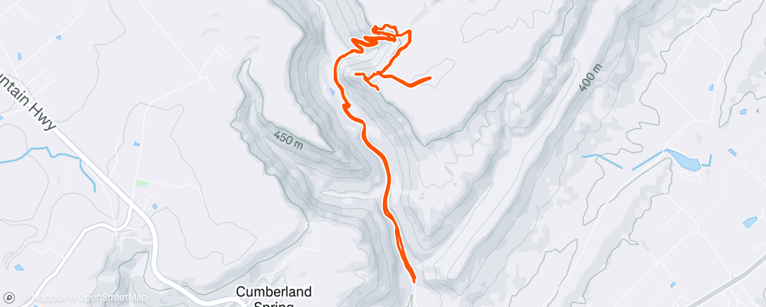 Map of the activity, Afternoon Trail Run
