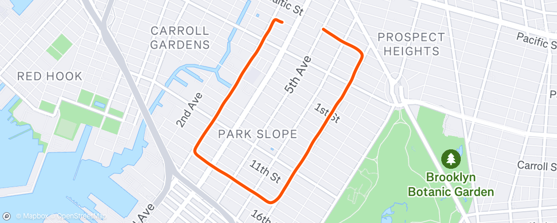 Map of the activity, Afternoon Run