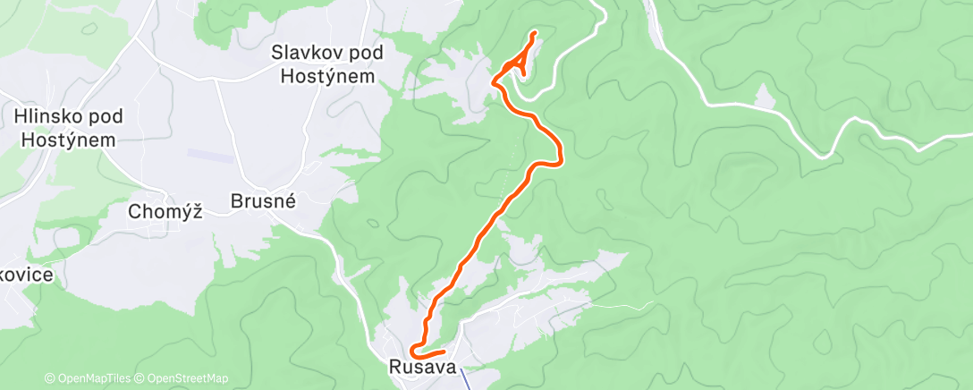 Map of the activity, Hostýn hike with goulash for lunch
