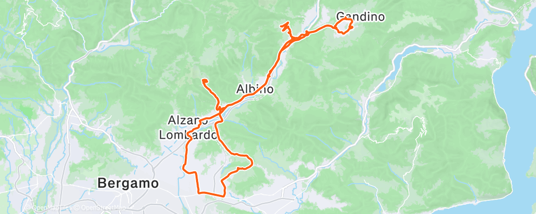 Map of the activity, Pedalata mattutina