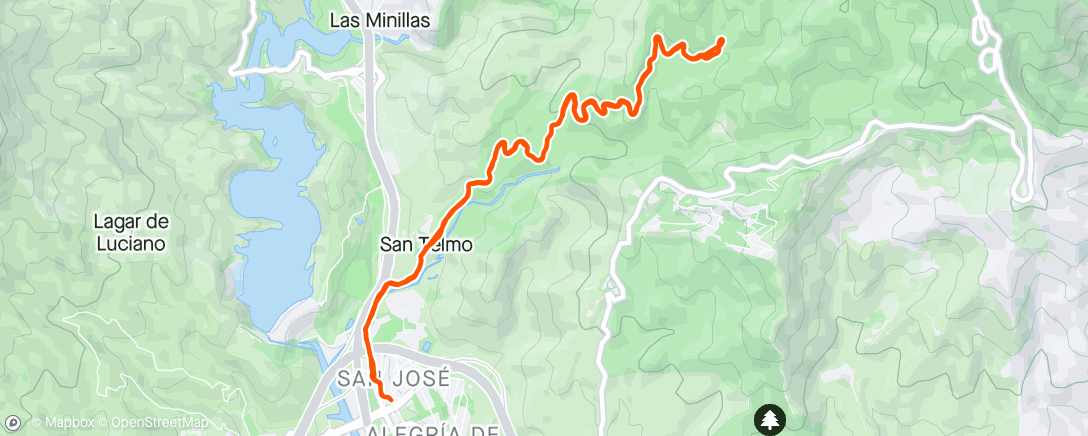 Mapa de la actividad, Carrera de montaña vespertina