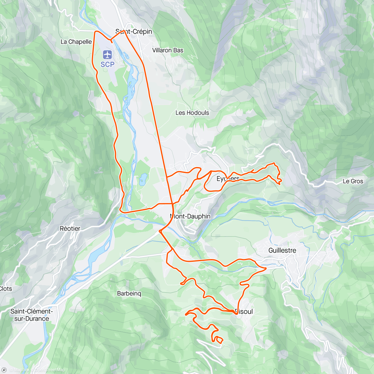 Map of the activity, Evening ride d’entretien